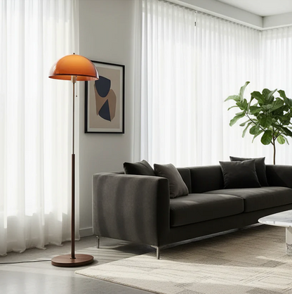 Rustina Retro Amber Acrylic Dome Floor Lamp
