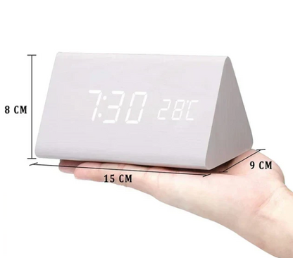 Sandsberg | WoodSense LED-Wood Clock – Voice-Controlled & Stylish for Any Room