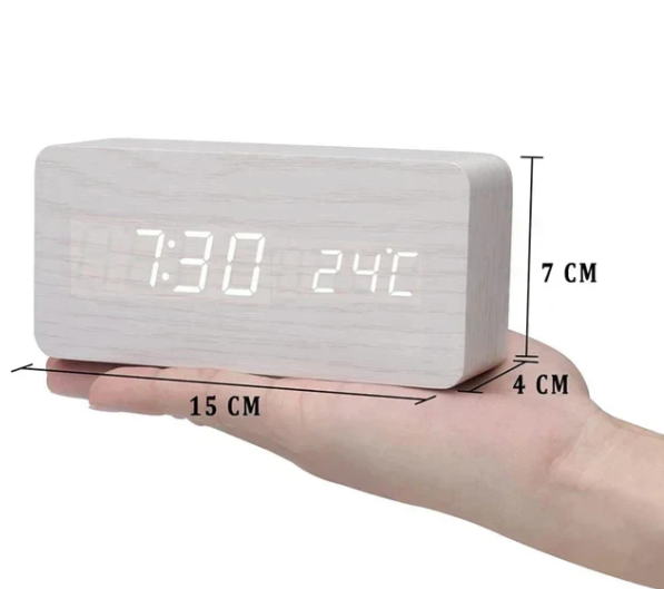 Sandsberg | WoodSense LED-Wood Clock – Voice-Controlled & Stylish for Any Room