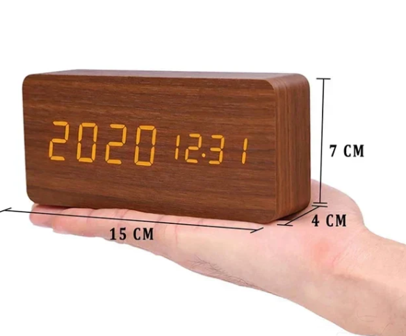 Skanto | LED Wooden Clock with Voice Activation
