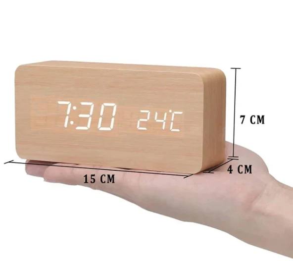 Skanto | LED Wooden Clock with Voice Activation
