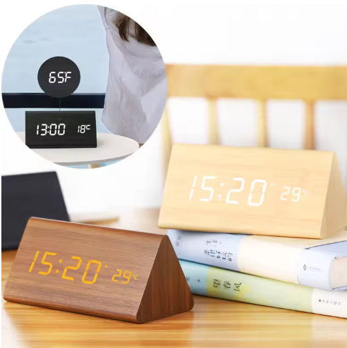 Sandsberg | WoodSense LED-Wood Clock – Voice-Controlled & Stylish for Any Room