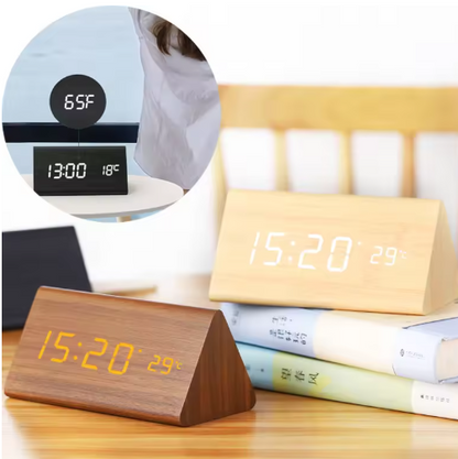 Sandsberg | WoodSense LED-Wood Clock – Voice-Controlled & Stylish for Any Room
