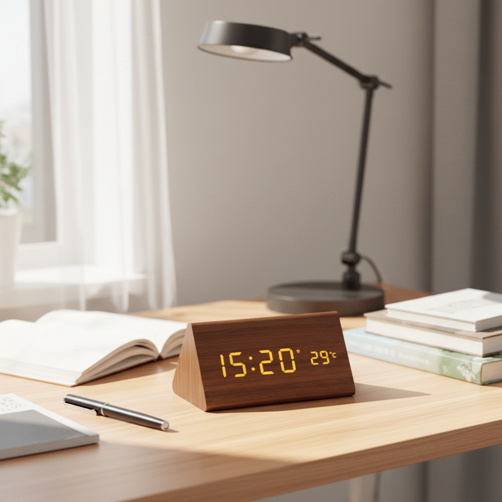 Voice-controlled LED Wood Clock | Karnz