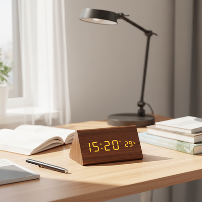Voice-controlled LED Wood Clock | Karnz