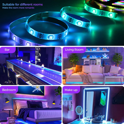 Skanto | LED Light Strips for Bedroom RGB 5050 Bluetooth Control Feet Support Light Decor