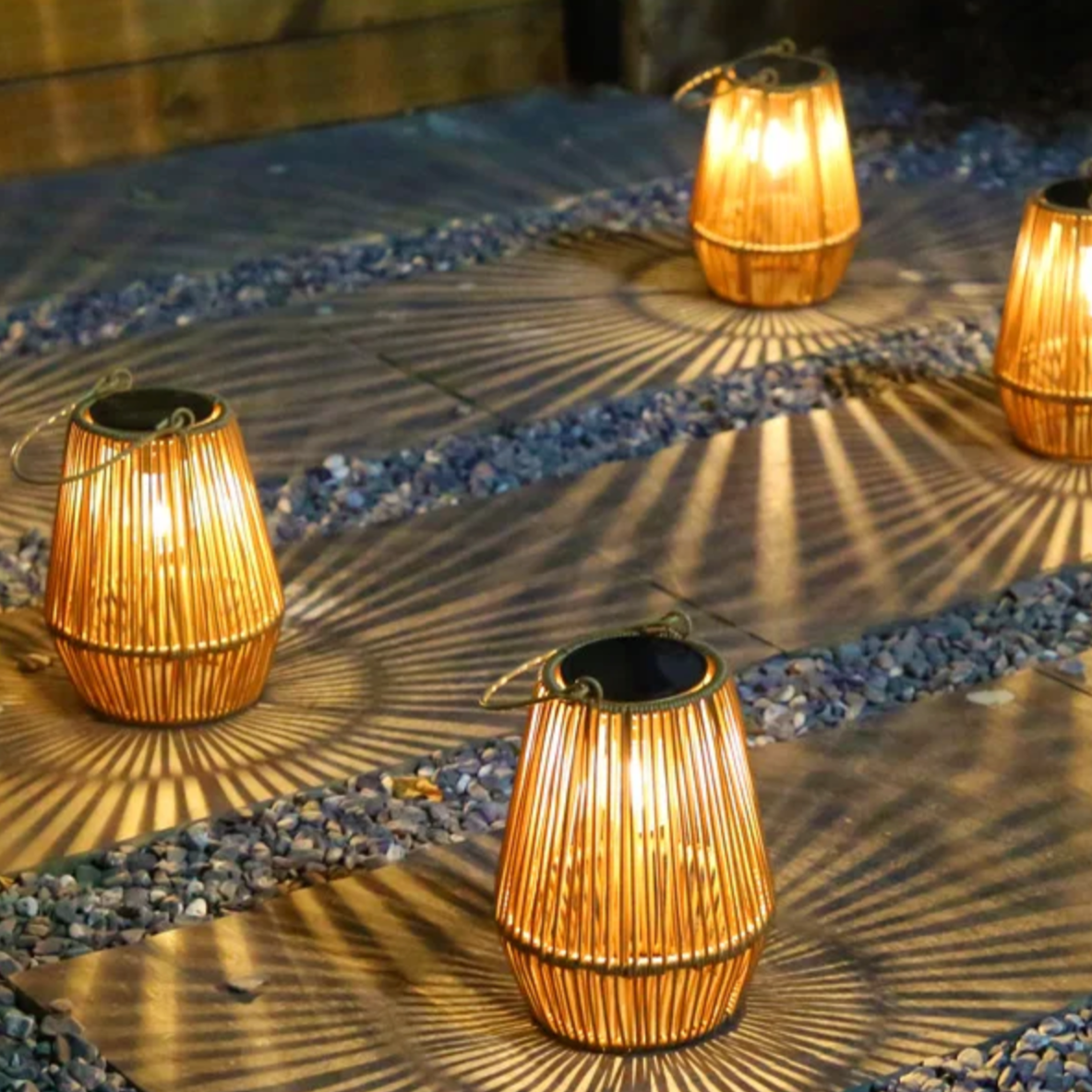 Solar Rattan Lantern Bowlift