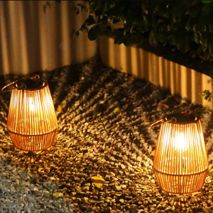 Solar Rattan Lantern Karnz