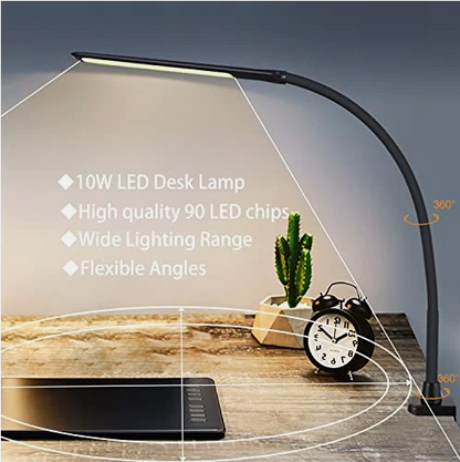 Skanto | LED Desk Lamp With Clamp, Flexible Gooseneck & 3 Light Modes