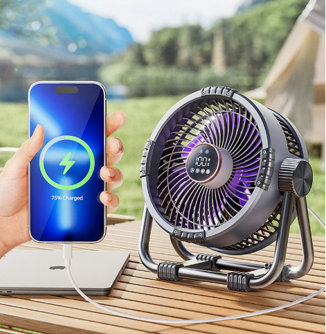 BowLift | Riley 3-in-1 Camping Fan with LED and Power Bank – 20,000mAh Outdoor Fan with Hook & Remote Control