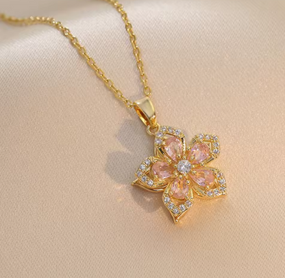 BowLift | Rotating Flower Pendant Necklace – Non-Tarnish Versatile Jewelry
