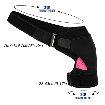 Shoulder support, compression sleeve, relieves pain, dislocations and injuries