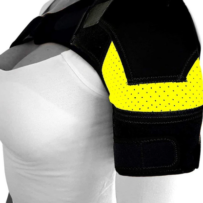 Shoulder support, compression sleeve, relieves pain, dislocations and injuries
