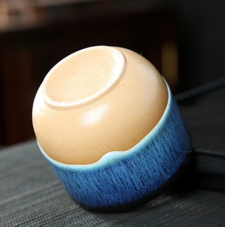 Skanto | Handmade Ceramic Cup – Blue Glazed Teapot