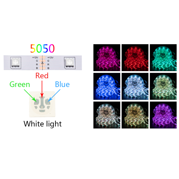 Skanto | LED Light Strips for Bedroom RGB 5050 Bluetooth Control Feet Support Light Decor