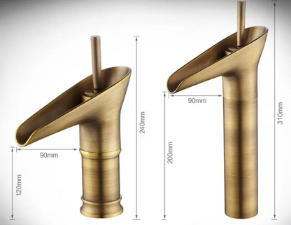 Skanto | Waterfall Antique Faucet Bath Sink Faucet Brass Basin Mixers