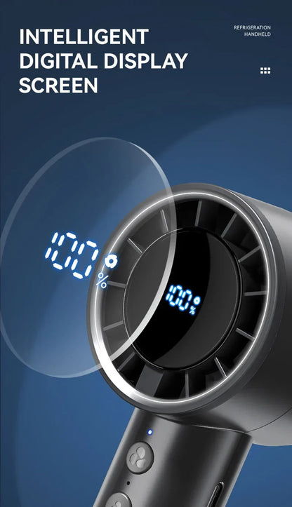 Silent High-Speed USB Handheld Fan – Portable Small Fan with LED Display, High Wind Power and Refrigerator Function | Karnz