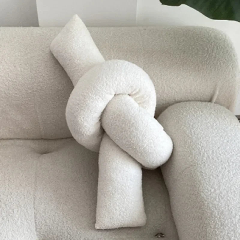 Nordic Bouclé Abstract Cushion – Minimalist Plush Pillow | Bowlift