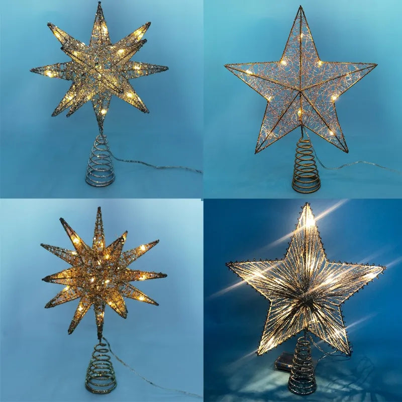 Skanto | TwinkleGlow - LED Star Tree Topper with Warm Light and Easy Assembly