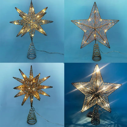 Skanto | TwinkleGlow - LED Star Tree Topper with Warm Light and Easy Assembly