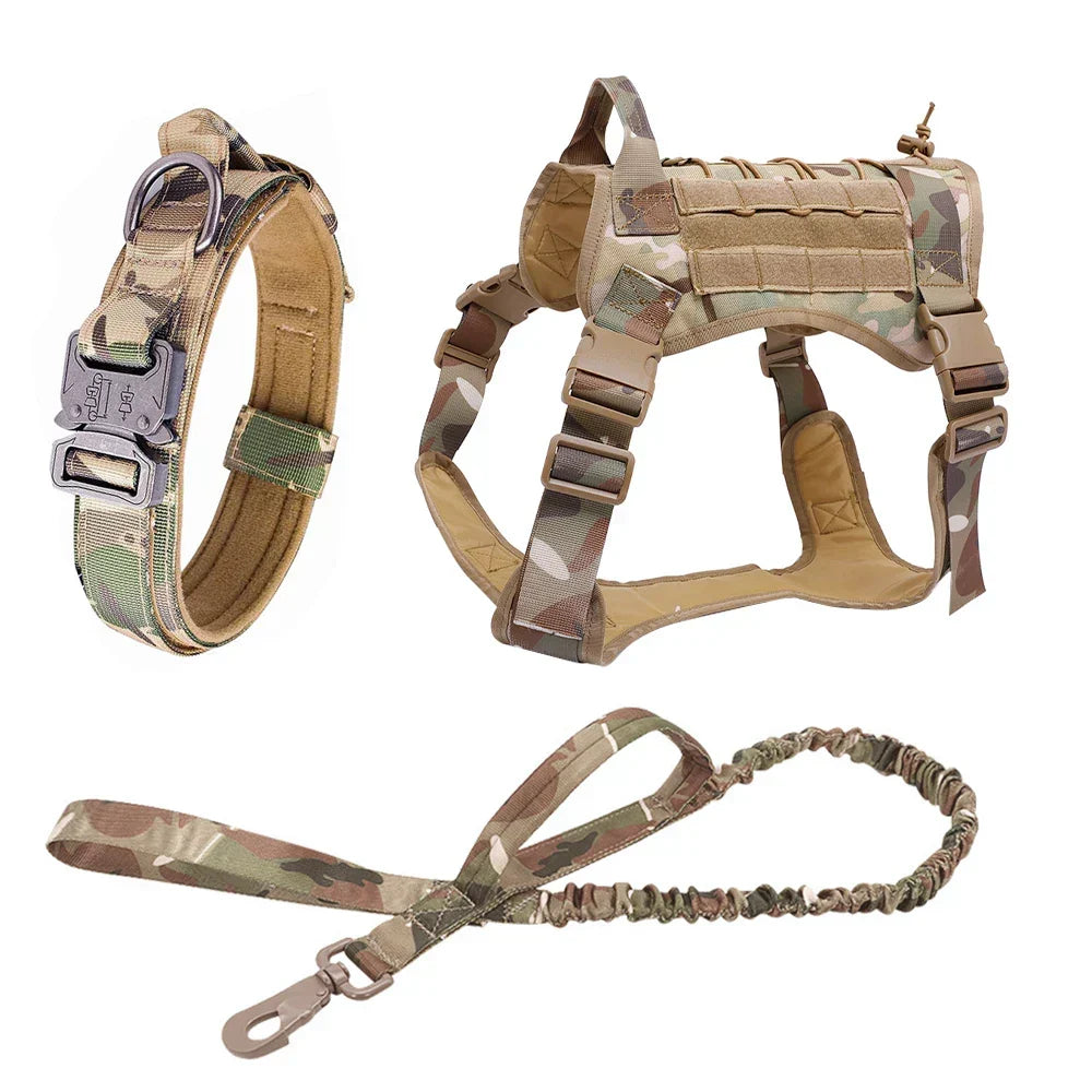 Skanto | Tactical Dog Harness With Leash – Robust Military Set For Training And Control