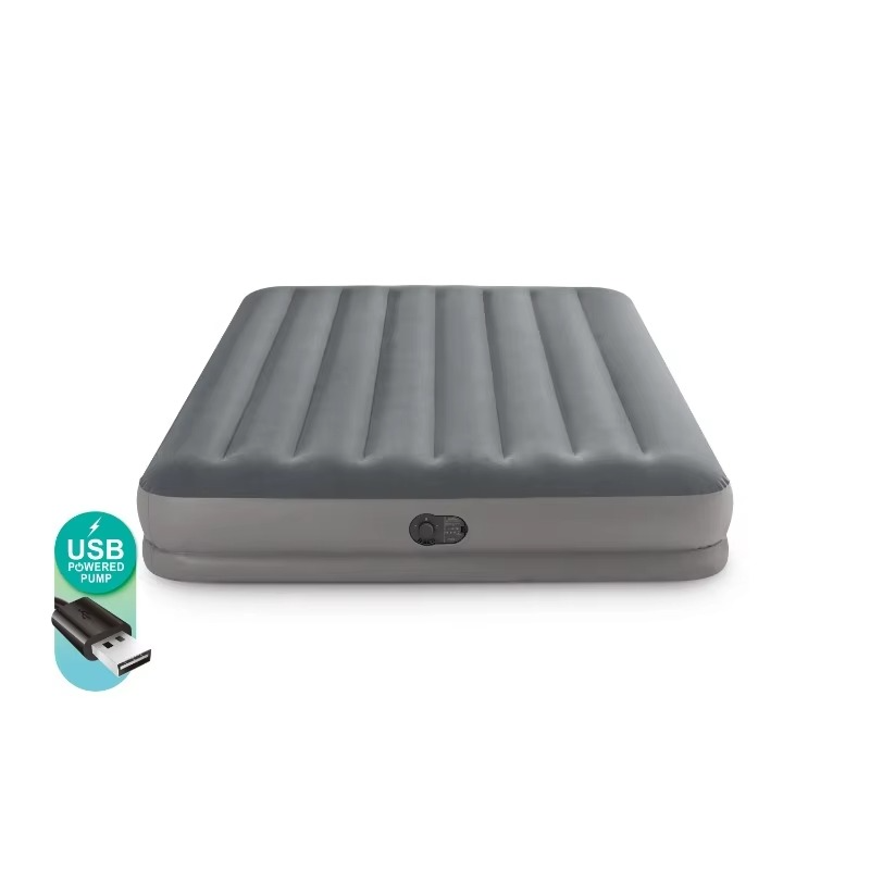 Skanto | 12" Queen Air Mattress with USB Pump and Fiber-Tech Support