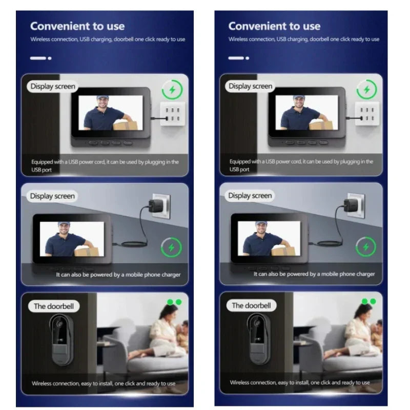Skanto | Wireless Video Doorbell with Intercom and Night Vision HD – 4.3” IPS Display, Waterproof