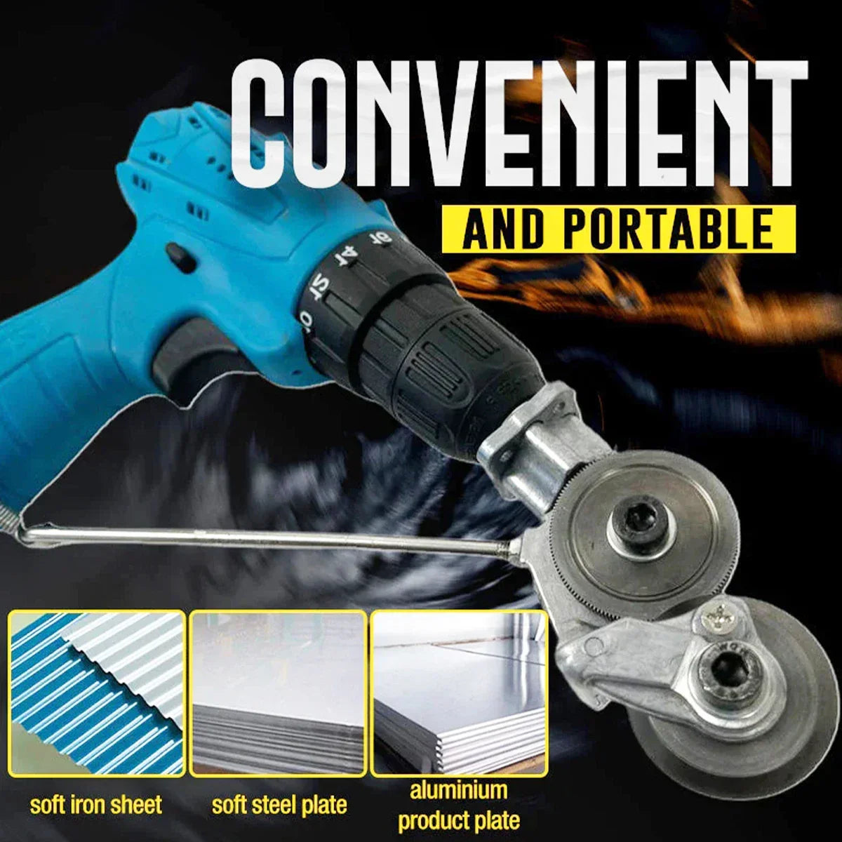 Skanto | Electric Drill Cutting Attachment: Metal Double Cutter Tool - Sheet Metal Hole Cutter Drill for Copper Plate