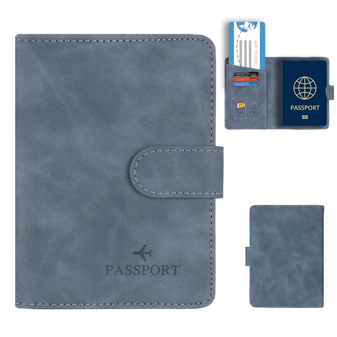 Skanto | Travello Passport Holder | RFID Protection | Genuine Leather Look | For Women and Men
