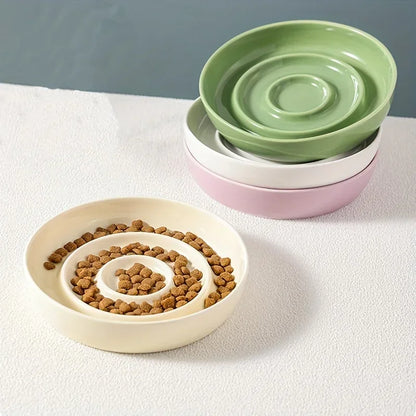 Skanto | Ceramic Anti-Choking Feeder Bowl – Slow Feeder Bowl for Cats and Dogs