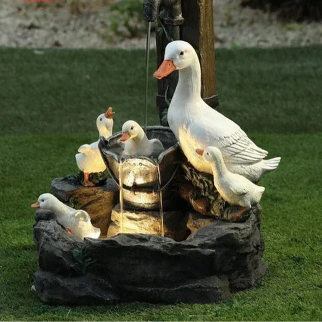 Skanto | Lunaverde Solar Deco Duck & Squirrel | Garden Figurine with LED Light | Weather-Resistant Resin | For Patio & Balcony