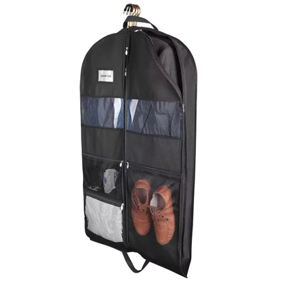 Karnz | Travel Garment Bag | Two-way Zipper & XXL Pockets | Breathable & Transparent | 43 Inch Hanging Suit Organizer