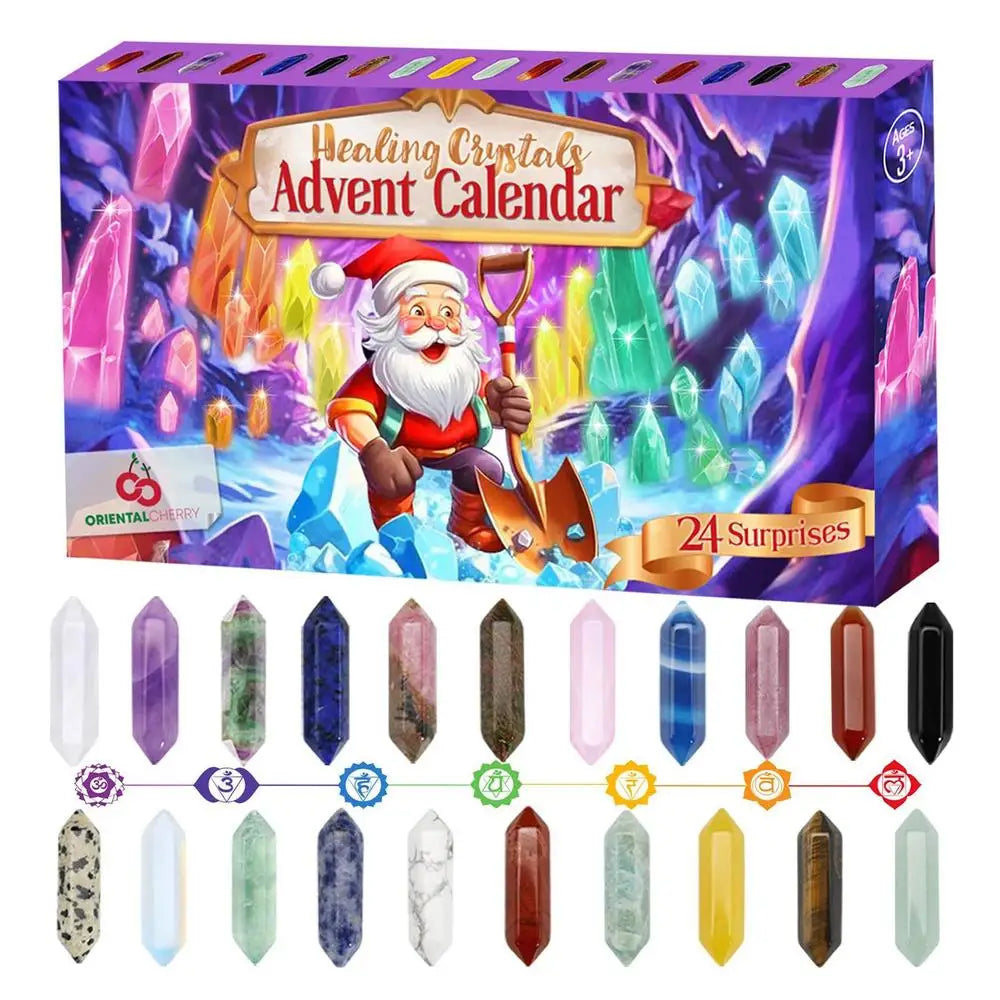 Skanto | CrystalJoy – Advent Calendar 2025 with 24 Crystals & Gemstones – Christmas