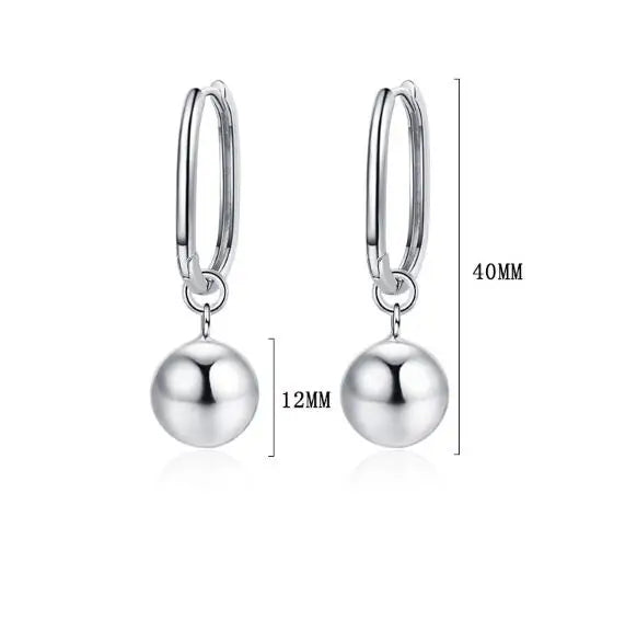 Original 925 Sterling Silver Pearl Ball Hoop Earrings For Women 2023 Korean Wedding Party Jewelry Gift For Women Earrings