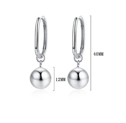 Original 925 Sterling Silver Pearl Ball Hoop Earrings For Women 2023 Korean Wedding Party Jewelry Gift For Women Earrings