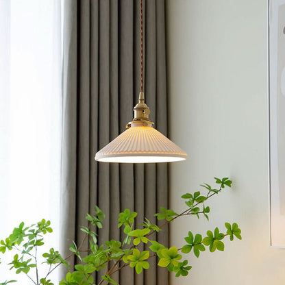 BowLift | Scandinavian White Ceramic Pendant Light