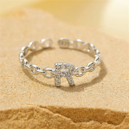 BowLift | Dainty Diamond Letter Initial Ring