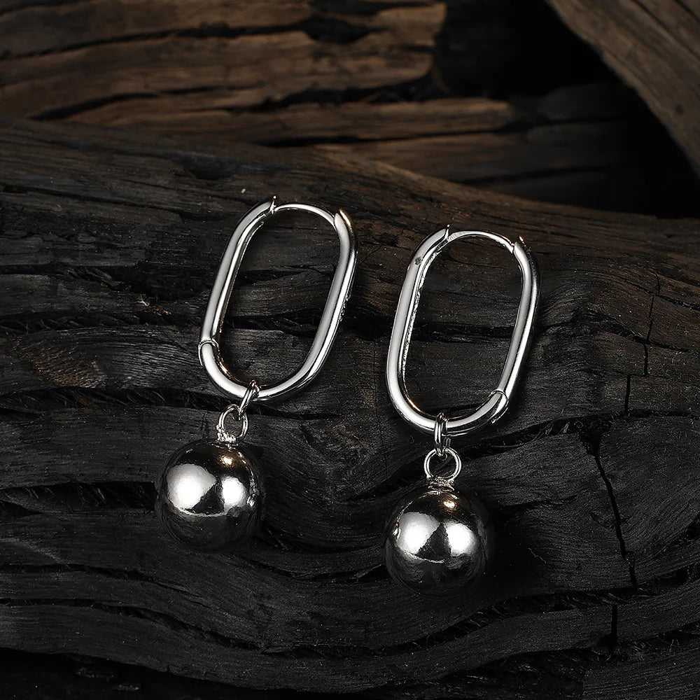Original 925 Sterling Silver Pearl Ball Hoop Earrings For Women 2023 Korean Wedding Party Jewelry Gift For Women Earrings