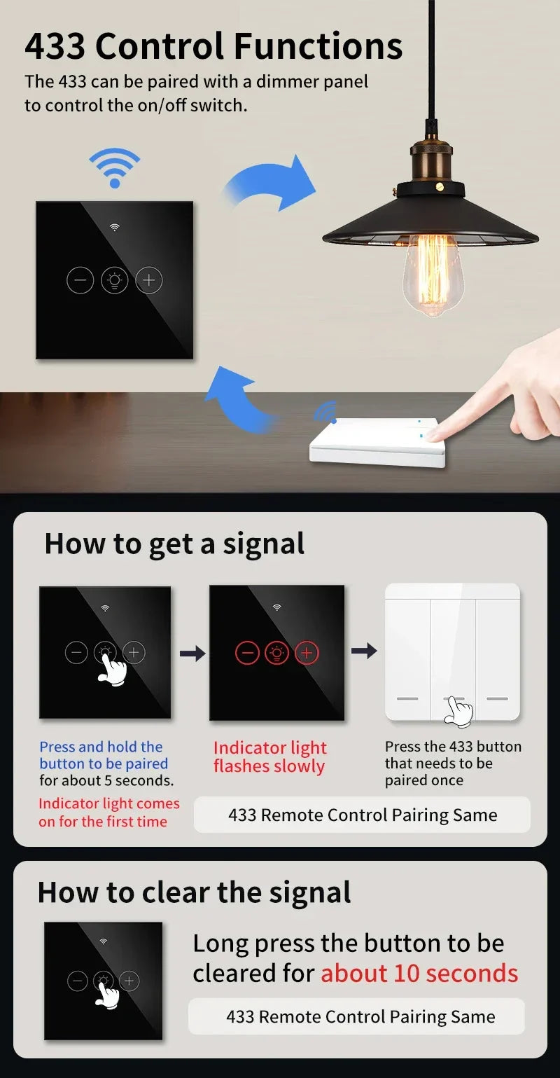 Tuya Smart Light Wall Switch with Neutral Wire - WiFi Dimmer Control via SmartLife Google Alexa Apps