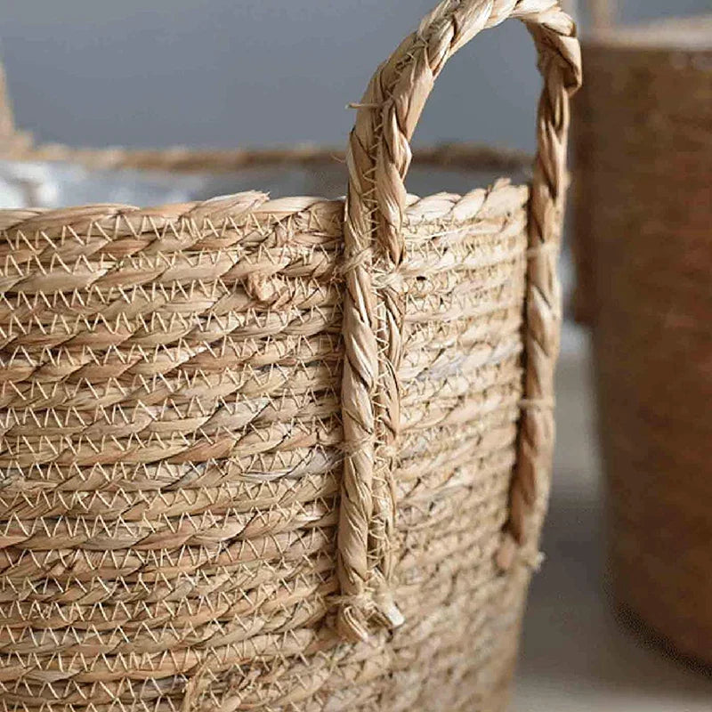 Skanto | Nordic Extra Large Straw Flower Pot Tare Storage Basket Pot Green Plant Flower Basket Hand-woven Floor Indoor Flower Pot