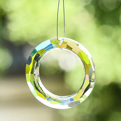 BowLift | Crystal Suncatcher LumiRing 50 | Ø 50 cm | Glass Prism for Windows, Garden & Decor | Rainbow Catcher for Light Plays