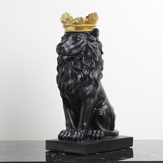Skanto Tier Figur Resin Crown Lion Statue Handmade Artwork Gift Home Office Decor Ornament Living Room Desk Home Decor