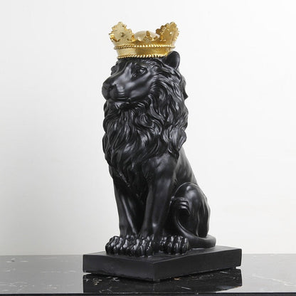 Skanto Tier Figur Resin Crown Lion Statue Handmade Artwork Gift Home Office Decor Ornament Living Room Desk Home Decor