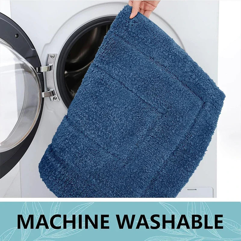 Bathroom Mat Microfiber Non-Slip – Double Layer Bath Mat | Highly Absorbent & Soft | Comfort Doormat | Bowlift