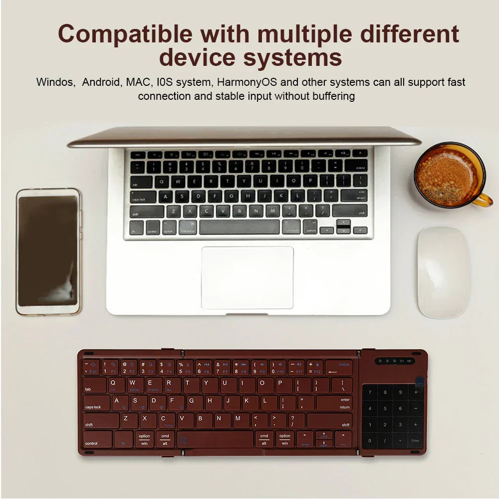 Skanto | Wireless Portable Slim Smart Tri-Fold Bluetooth Keyboard