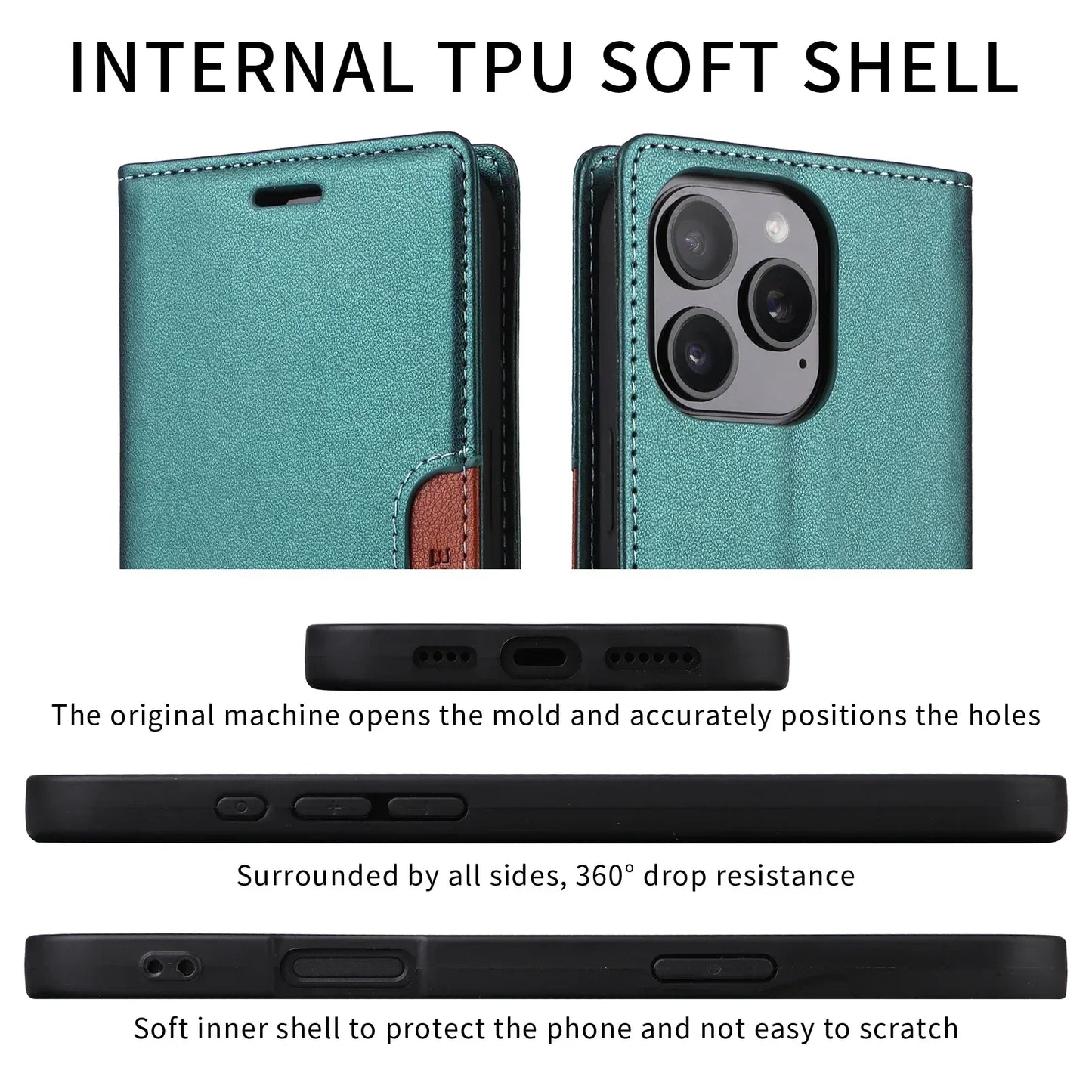 Sandsberg | RFID Leather iPhone 16/15 Magnetic Flip Wallet Case