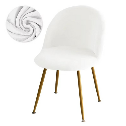 Kalsten | Elastic Velvet Chair Covers - Stretch Low Back Slipcovers for Dining and Makeup Chairs