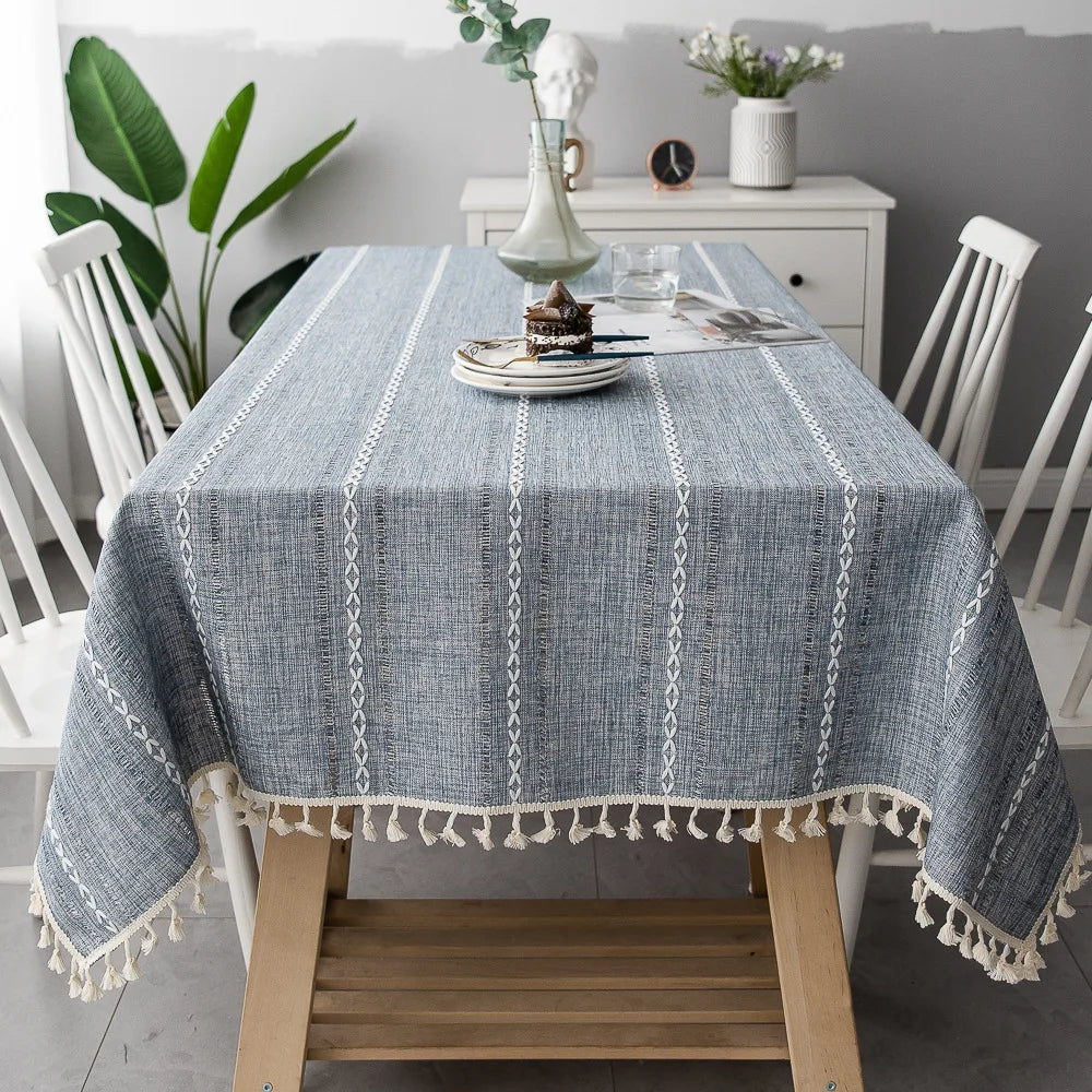 TasseledCharm | Cotton Linen Tablecloth