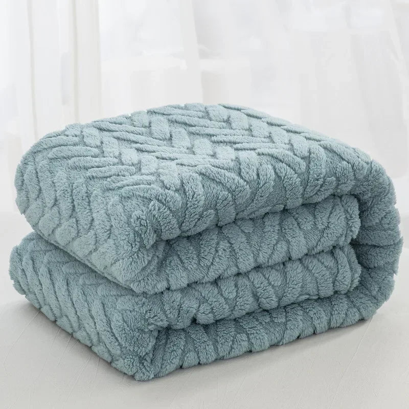 BowLift | Jacquard Fleece Blanket CozyWeave | Single Layer & Double Sided | Soft Tafu & Shu Cotton Fleece | For Autumn & Winter
