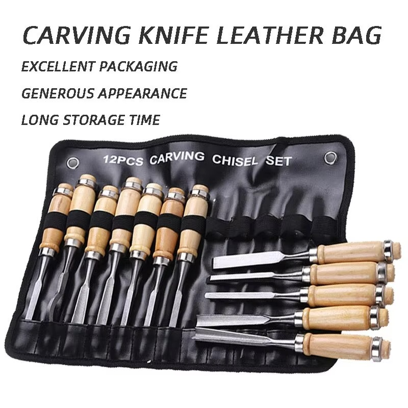 Skanto | 12-Piece Wood Carving Knife and Chisel Set for Detailed Woodworking
